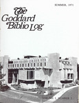 The Goddard Biblio Log, Summer 1971