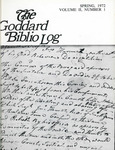 The Goddard Biblio Log, Spring 1972