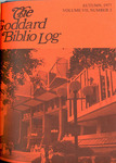 The Goddard Biblio Log, Autumn 1977