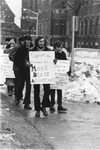 Students picket during Black Student Union sit-in, February 20, 1969 by Clark University and Michael J. Novia