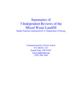 Summaries of 3 Independent Reviews of the Mixed Waste Landfill by Citizen Action (through New Mexico Community Foundation)