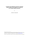 Comments on the 2002 Risk Assessment Corporation Analysis of Risks from the 2000 Cerro Grande Fire at Los Alamos National Laboratory by Clark University and Abel Russ