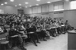 A classroom full of students listen to a lecture, circa 1960s-1970s by Clark University