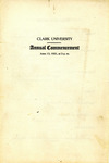 Commencement Program [Spring 1921] by Clark University