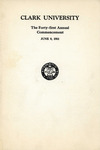 Commencement Program [Spring 1931] by Clark University