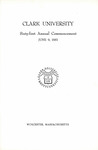 Commencement Program [Spring 1951] by Clark University