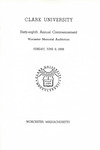Commencement Program [Spring 1958] by Clark University