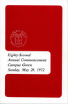 Commencement Program [Spring 1972]