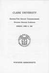 Commencement Program [Spring 1961]