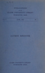Clark University Academic Catalog [1940-1941]