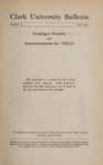 Clark University Academic Catalog [1921-1922]