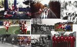 Photographic collage of cross country throughout the decades, various dates by Clark University