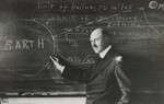 [011] Dr. Goddard at blackboard, Clark University, 1924 by Unknown