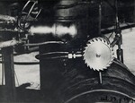 [336] 24ST aluminum turbine in blast of 350-lb thrust acid-aniline motor, July 3 1944 by Esther C. Goddard