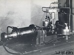 [341] Motor and 3 main valves of gasoline-oxygen-water pump unit, tested February 1945 by Esther C. Goddard