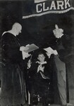 [364] Robert Goddard receiving an honorary Doctor of Science degree from President Wallace Atwood of Clark University, June 1945 by Esther C. Goddard