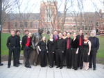 East Coast Contemporary Ensemble and Lloyd Schwartz with Freud statue by Robert D. Tobin