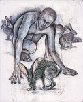 Man With Rabbit by Elli Crocker Ms.